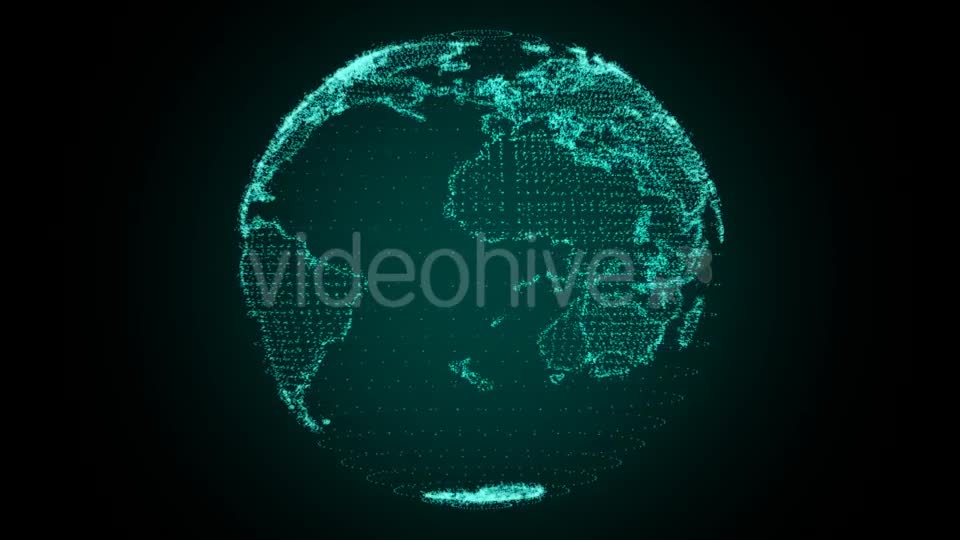 Digital Earth Rotating Green Videohive 21325518 Motion Graphics Image 1