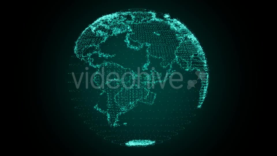 Digital Earth Rotating Green Videohive 21325518 Motion Graphics Image 2