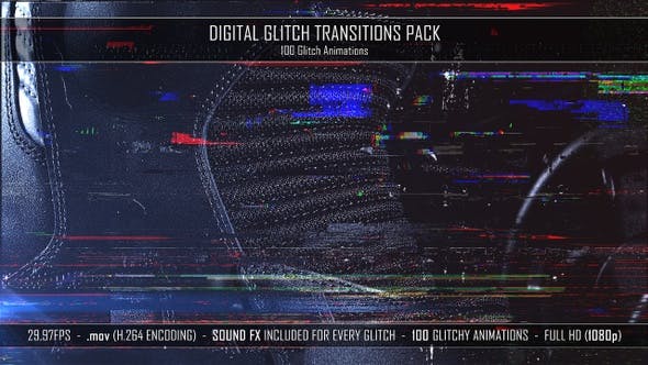 Digital Glitch Transitions Pack - Download Videohive 24432128
