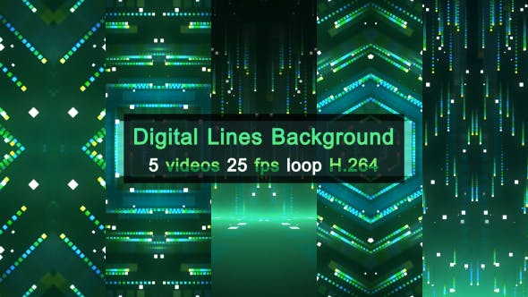 Digital Lines Background 5 Pack - 20507457 Videohive Download