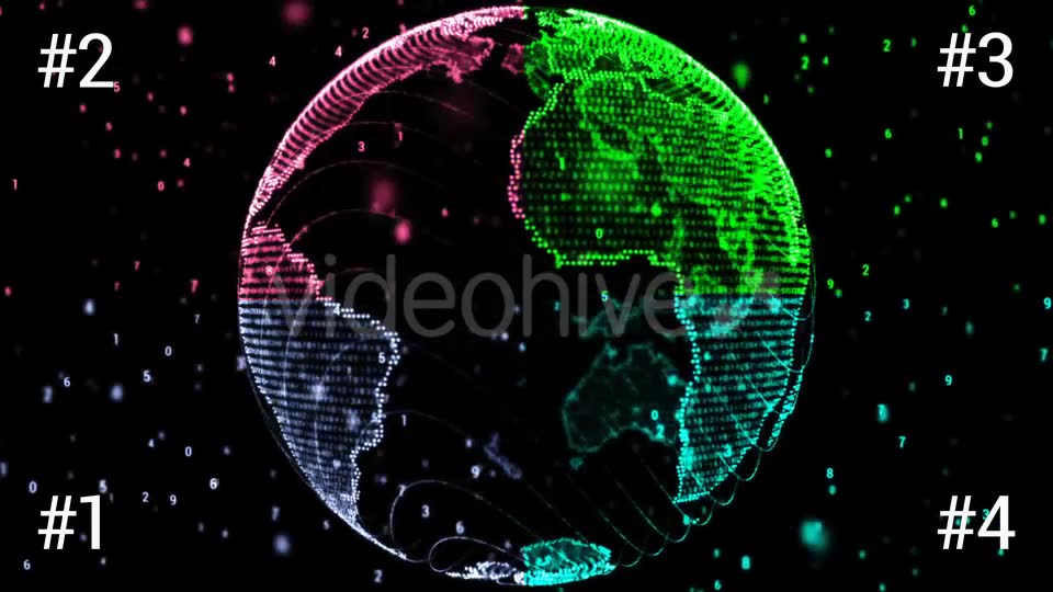 Digital World Globe In Four Versions Videohive 19189082 Motion Graphics Image 10
