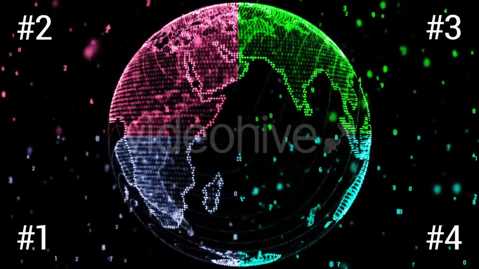 Digital World Globe In Four Versions Videohive 19189082 Motion Graphics Image 6