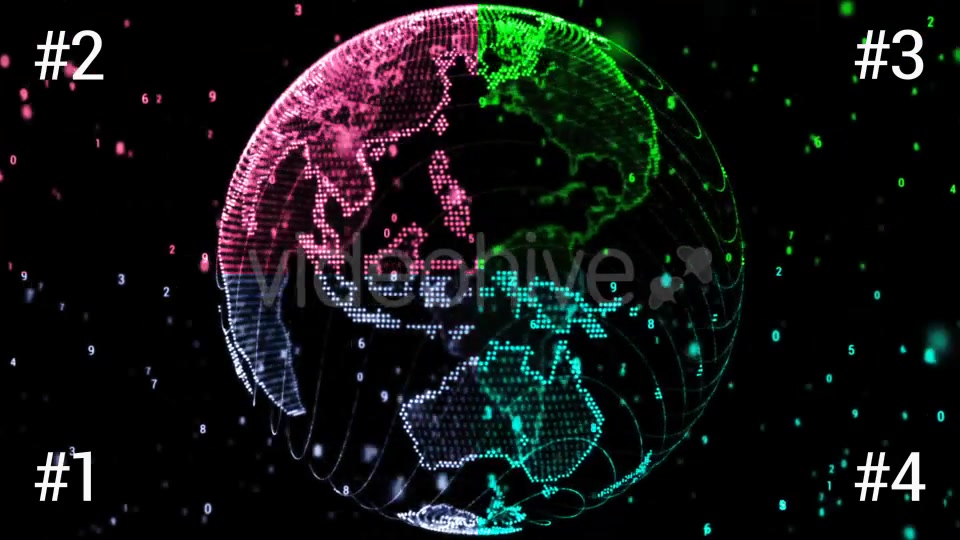 Digital World Globe In Four Versions Videohive 19189082 Motion Graphics Image 7