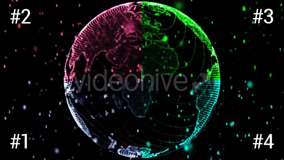 Digital World Globe In Four Versions Videohive 19189082 Motion Graphics Image 8
