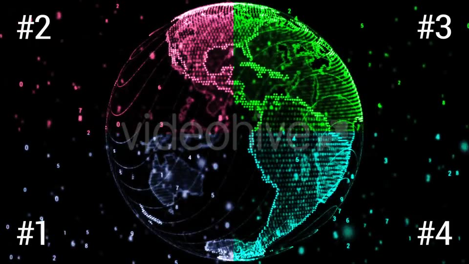 Digital World Globe In Four Versions Videohive 19189082 Motion Graphics Image 9