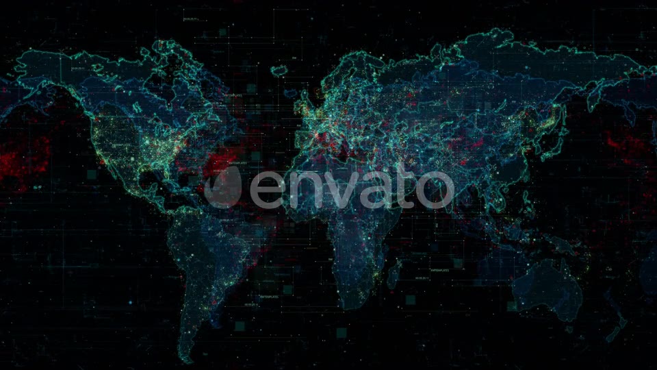 Digital World Map Background Videohive 22668142 Motion Graphics Image 2