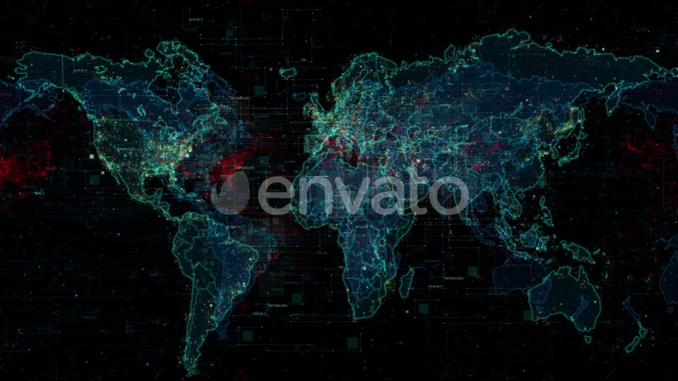 Digital World Map Background Videohive 22668142 Motion Graphics Image 3