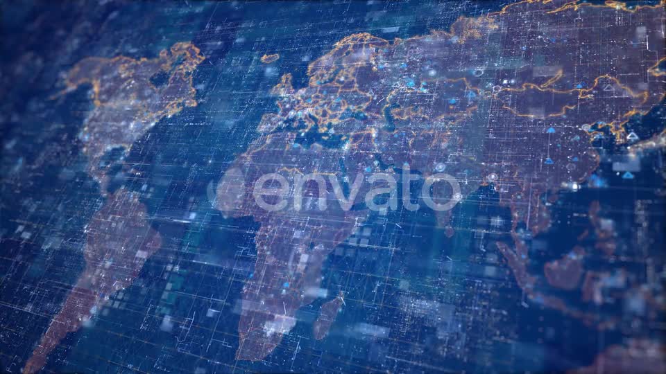 Digital World Map Videohive 23896738 Motion Graphics Image 1