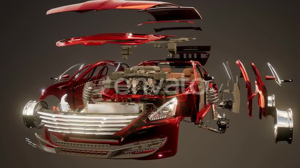 Disassembled Car with Visible Parts Videohive 23644056 Motion Graphics Image 10