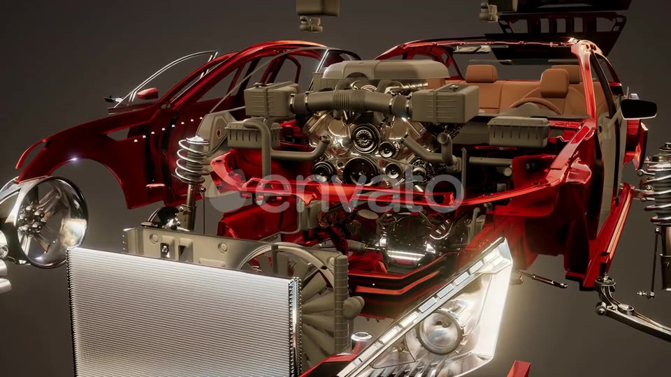 Disassembled Car with Visible Parts Rapid Download ...