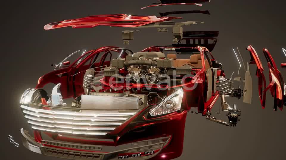 Disassembled Car with Visible Parts Videohive 23644056 Motion Graphics Image 8
