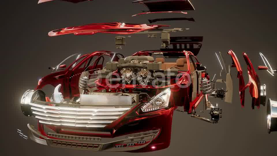 Disassembled Car with Visible Parts Videohive 23644056 Motion Graphics Image 9