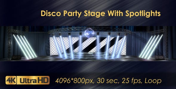 Disco Party Stage With Spotlights - Download 20924365 Videohive