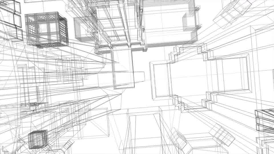 Diving Into Wireframe City Blueprint Videohive 22732077 Motion Graphics Image 10