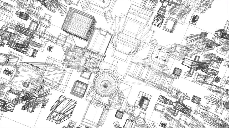 Diving Into Wireframe City Blueprint Videohive 22732077 Motion Graphics Image 3