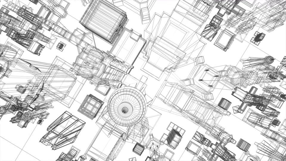 Diving Into Wireframe City Blueprint Videohive 22732077 Motion Graphics Image 4