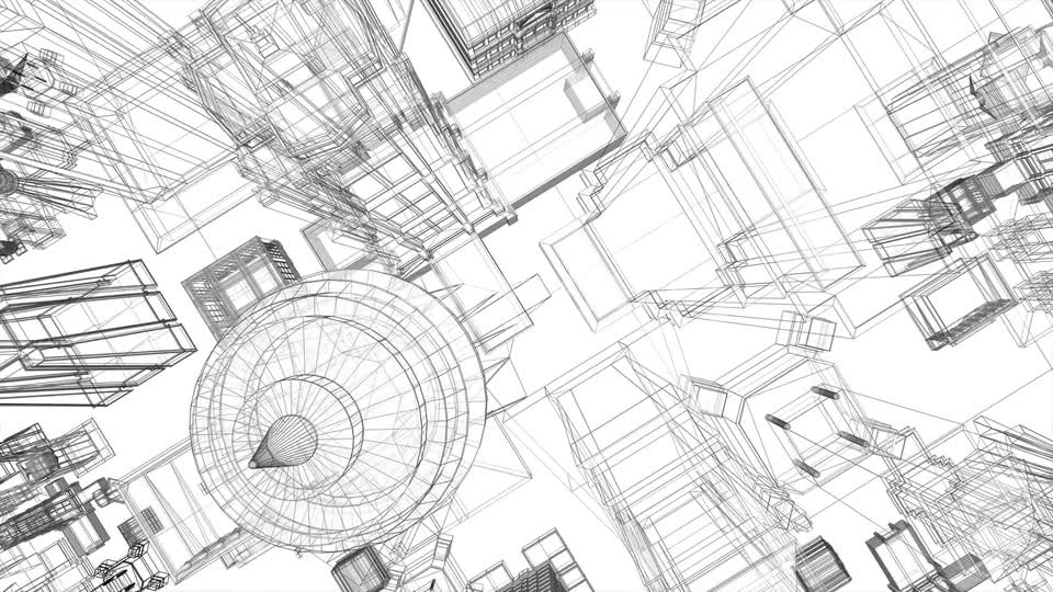 Diving Into Wireframe City Blueprint Videohive 22732077 Motion Graphics Image 7