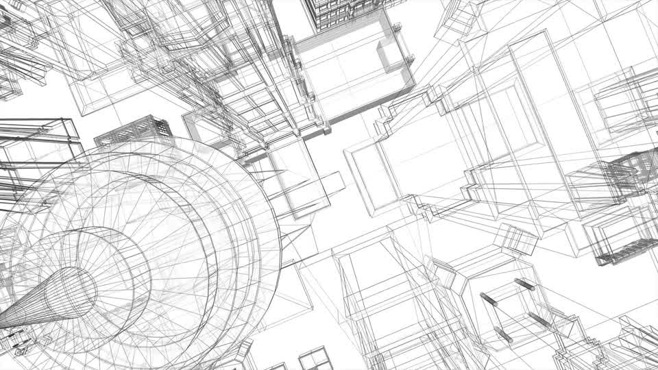 Diving Into Wireframe City Blueprint Videohive 22732077 Motion Graphics Image 8