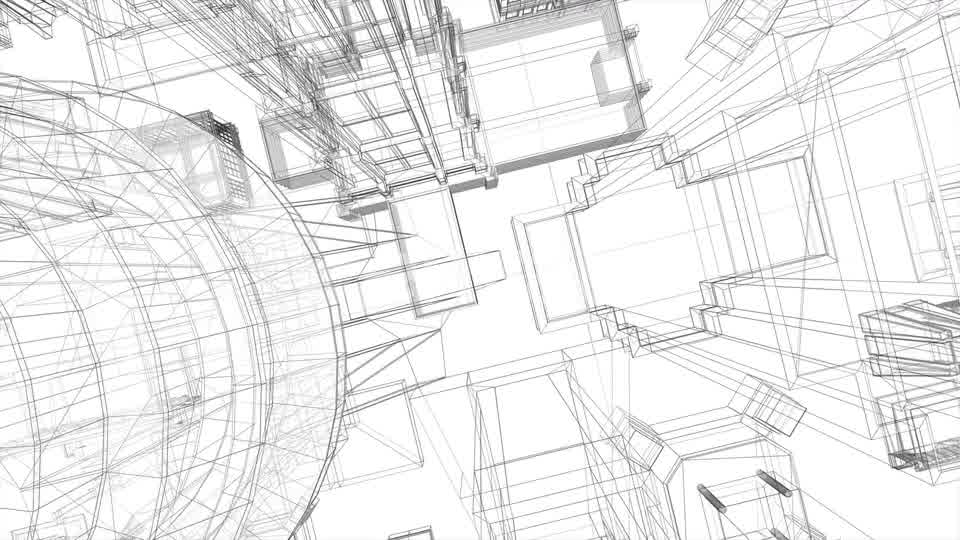 Diving Into Wireframe City Blueprint Videohive 22732077 Motion Graphics Image 9