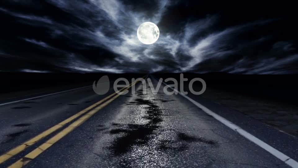 Driving Down a Night Road Loop Videohive 22487501 Motion Graphics Image 1