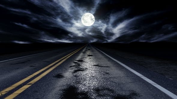 Driving Down a Night Road Loop - Videohive Download 22487501
