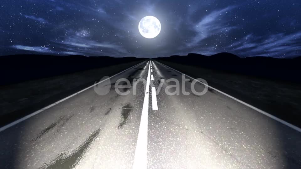 Driving Down Mountain Night Road Loop Videohive 22497486 Motion Graphics Image 1