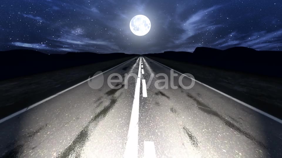 Driving Down Mountain Night Road Loop Videohive 22497486 Motion Graphics Image 2