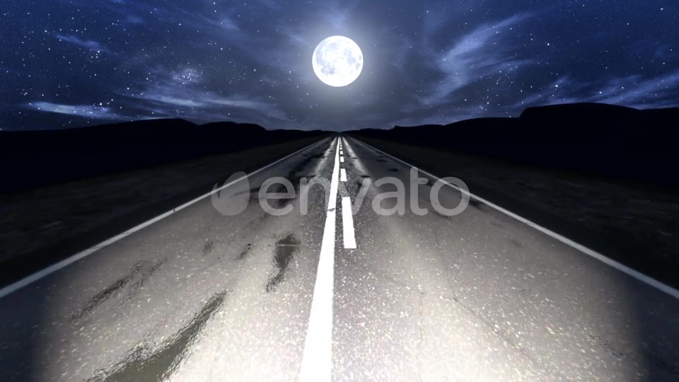 Driving Down Mountain Night Road Loop Videohive 22497486 Motion Graphics Image 5