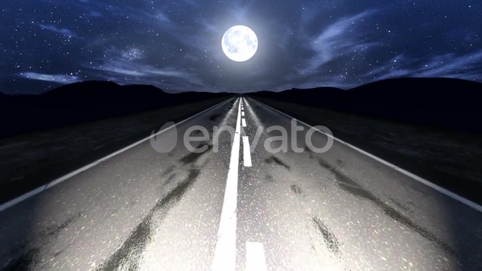 Driving Down Mountain Night Road Loop Videohive 22497486 Motion Graphics Image 6