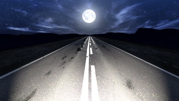 Driving Down Mountain Night Road Loop - Download Videohive 22497486