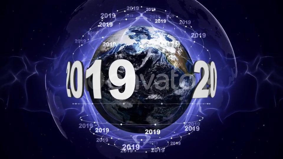 Earth and 2019 New Year Text Animation, Loop Videohive 22846525 Motion Graphics Image 5