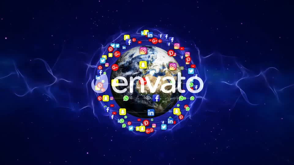 Earth and Social Media Logos Videohive 22070288 Motion Graphics Image 1