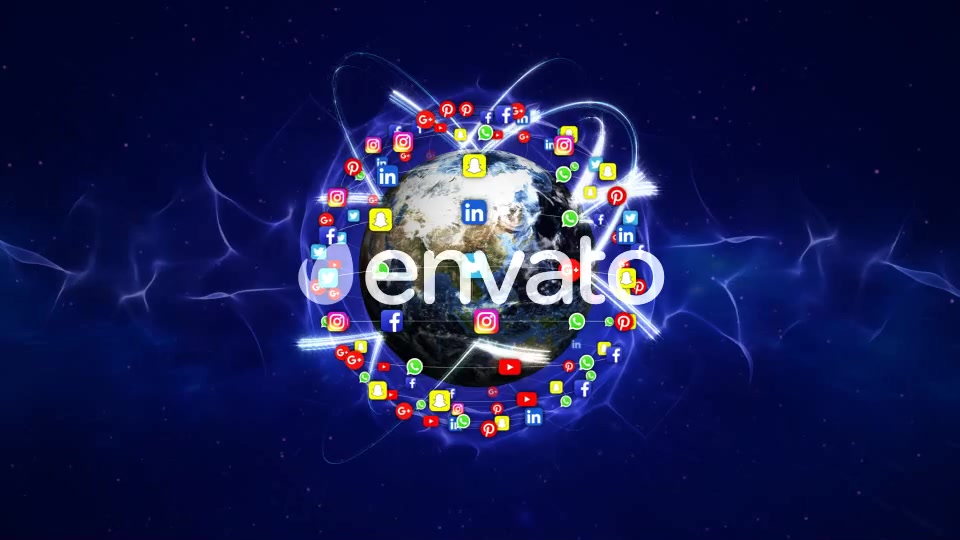 Earth and Social Media Logos Videohive 22070288 Motion Graphics Image 10