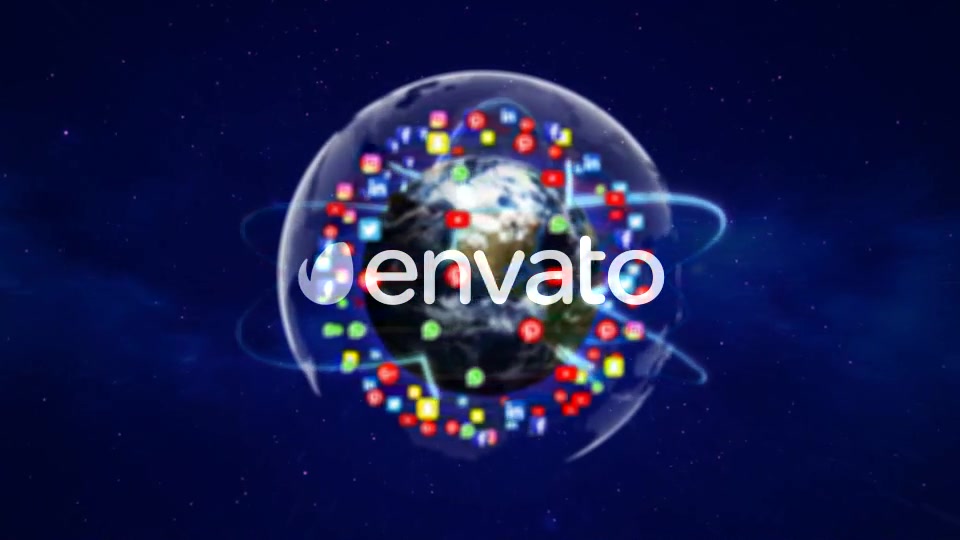 Earth and Social Media Logos Videohive 22070288 Motion Graphics Image 3