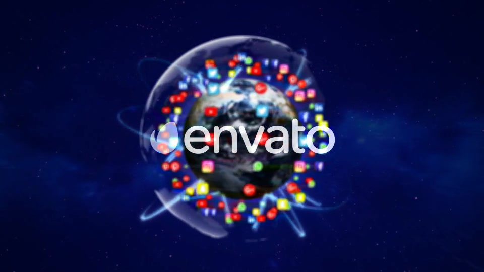 Earth and Social Media Logos Videohive 22070288 Motion Graphics Image 4