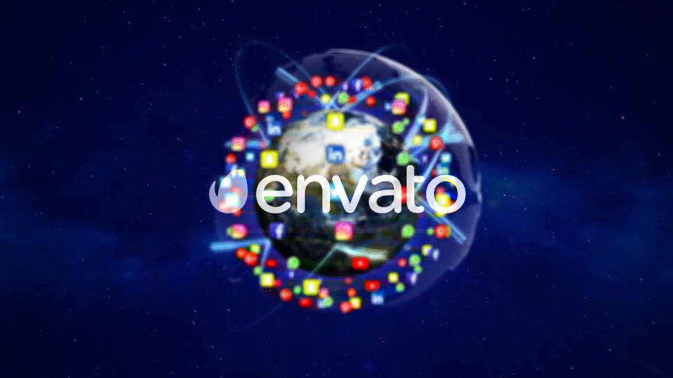 Earth and Social Media Logos Videohive 22070288 Motion Graphics Image 5