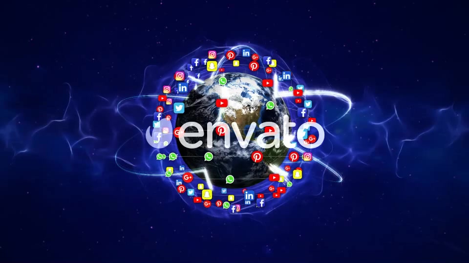 Earth and Social Media Logos Videohive 22070288 Motion Graphics Image 8