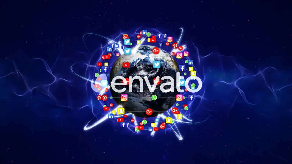 Earth and Social Media Logos Videohive 22070288 Motion Graphics Image 9