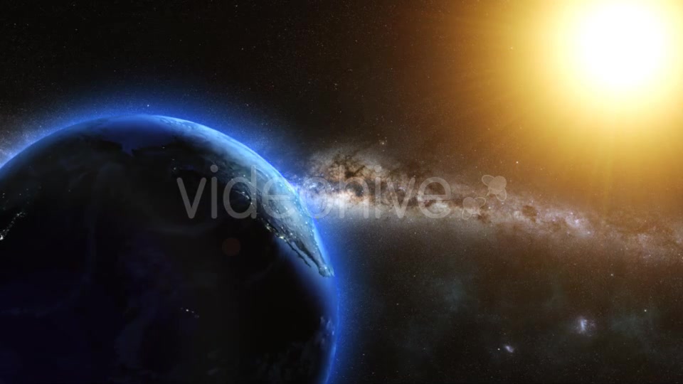Earth And Sun From Space Orbit Videohive 13560521 Motion Graphics Image 3
