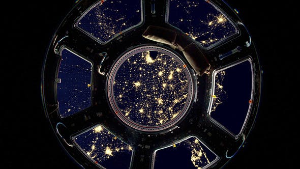 Earth As Seen Through Window Of Space Station - Videohive Download 10417485