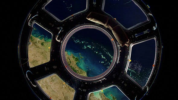 Earth Through Window International Space Station - 10389131 Download Videohive