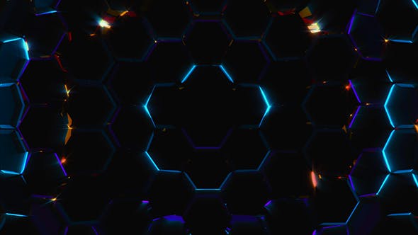 Electric Hexagons Field - Download 19230723 Videohive