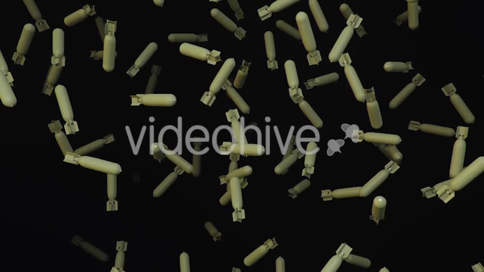 Endless Rain of Aircraft Bombs on a Dark Background Videohive 20299338 Motion Graphics Image 11