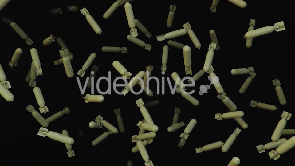 Endless Rain of Aircraft Bombs on a Dark Background Videohive 20299338 Motion Graphics Image 13