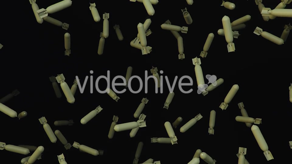 Endless Rain of Aircraft Bombs on a Dark Background Videohive 20299338 Motion Graphics Image 6