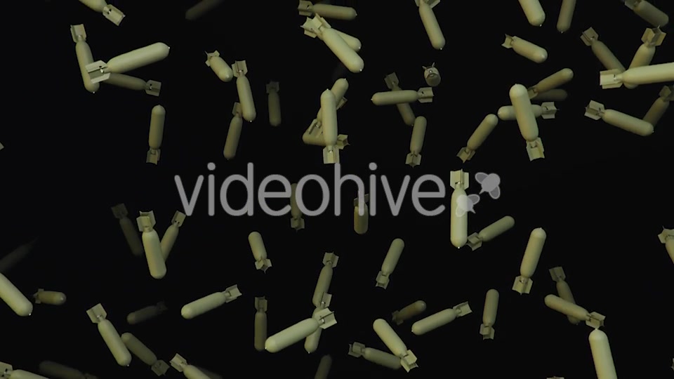 Endless Rain of Aircraft Bombs on a Dark Background Videohive 20299338 Motion Graphics Image 7