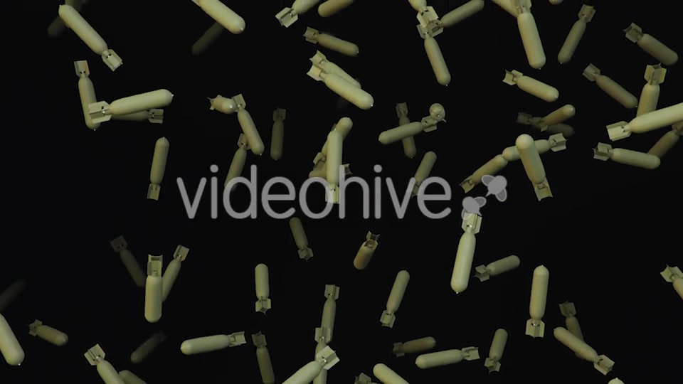 Endless Rain of Aircraft Bombs on a Dark Background Videohive 20299338 Motion Graphics Image 8