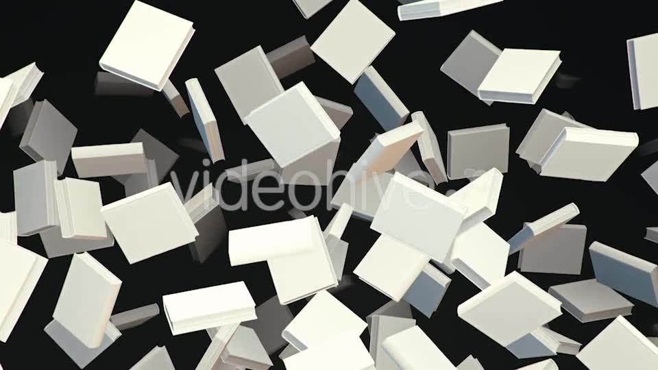 Endless Rain of Blank Books on a Dark Background Videohive 20299434 Motion Graphics Image 2