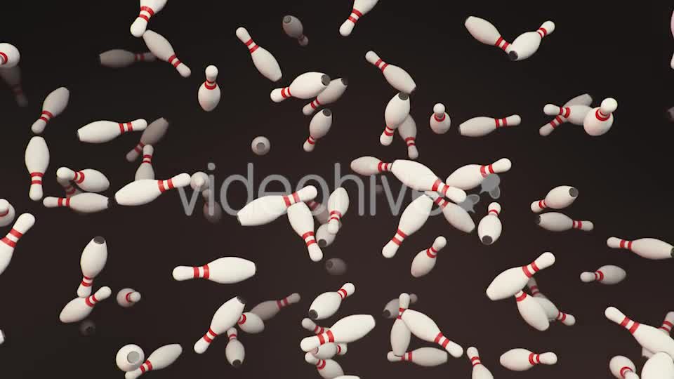 Endless Rain of Bowling Pins on a Dark Background Videohive 20299453 Motion Graphics Image 1
