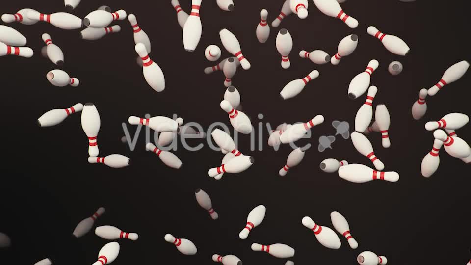Endless Rain of Bowling Pins on a Dark Background Videohive 20299453 Motion Graphics Image 10